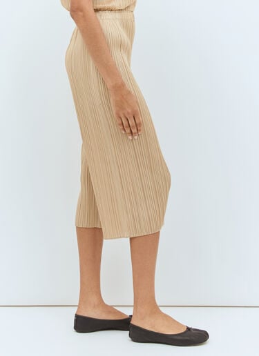 Pleats Please Issey Miyake Wide-Leg Pleated Pants Beige plp0258007