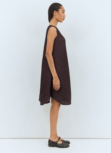 Pleats Please Issey Miyake Mellow Pleats Midi Dress Brown plp0258009