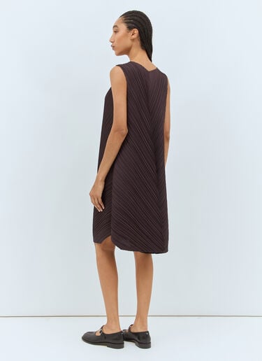 Pleats Please Issey Miyake Mellow Pleats Midi Dress Brown plp0258009