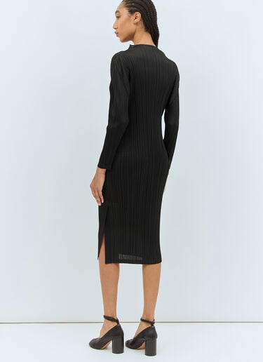 Pleats Please Issey Miyake High Neck Midi Dress Black plp0258014