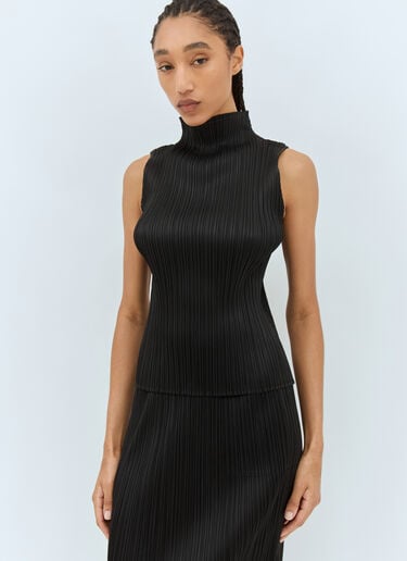 Pleats Please Issey Miyake High Neck Top Black plp0258021