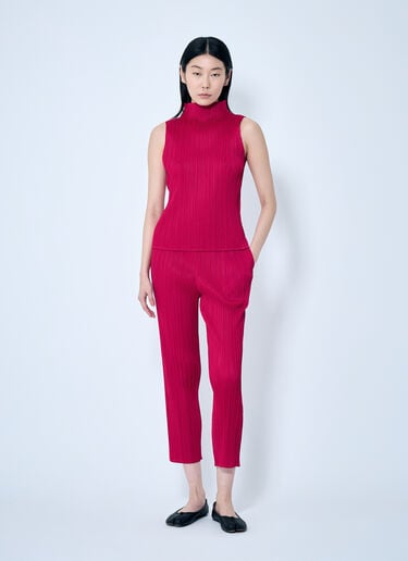 Pleats Please Issey Miyake High-Neck Top Red plp0259020