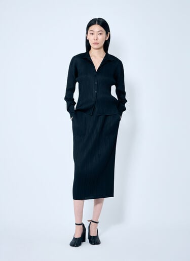 Pleats Please Issey Miyake Pleated Pencil Skirt Black plp0259024
