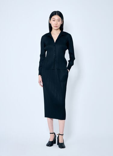 Pleats Please Issey Miyake Pleated Shirt Black plp0259027