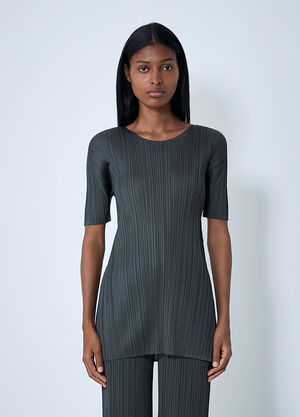 Pleats Please Issey Miyake Pleated Top Grey plp0261011