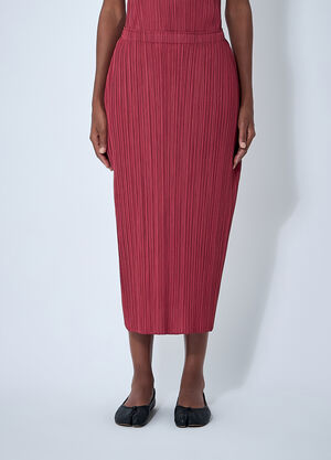 Pleats Please Issey Miyake Pleated Skirt Red plp0261016