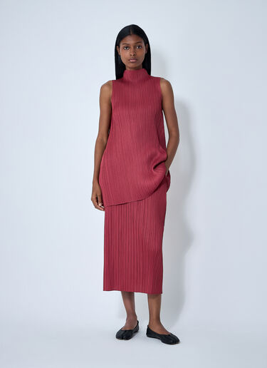 Pleats Please Issey Miyake Pleated Skirt Red plp0261016