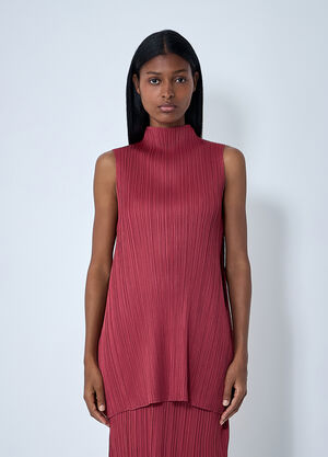 Pleats Please Issey Miyake Pleated Top Red plp0261017
