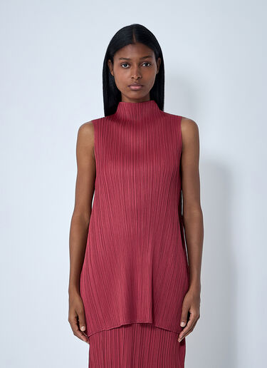 Pleats Please Issey Miyake Pleated Top Red plp0261017