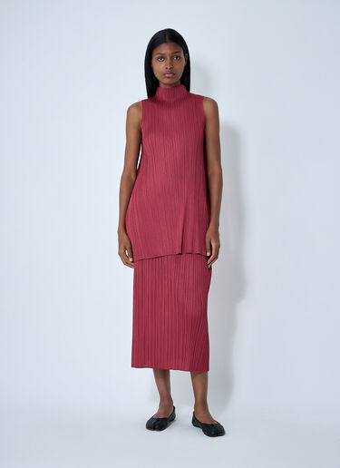 Pleats Please Issey Miyake Pleated Top Red plp0261017