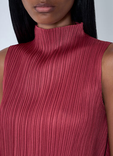 Pleats Please Issey Miyake Pleated Top Red plp0261017
