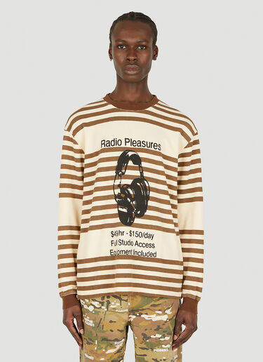Chiller Striped Thermal T-Shirt Pleasures Chiller Striped Thermal T-Shirt Brown pls0146004