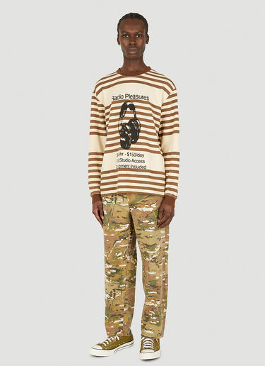 Chiller Striped Thermal T-Shirt Pleasures Chiller Striped Thermal T-Shirt Brown pls0146004