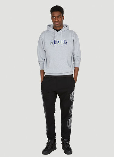 Tickle Logo Print Hooded Sweatshirt Pleasures Tickle Logo Print Hooded Sweatshirt Grey pls0147016
