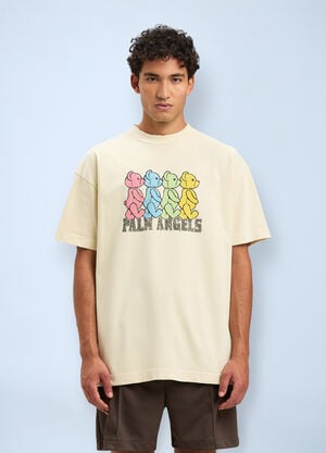 Palm Angels Logo Motif T-Shirt Ivory pma0160005