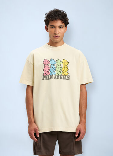 Logo Motif T-Shirt Palm Angels Logo Motif T-Shirt Ivory pma0160005