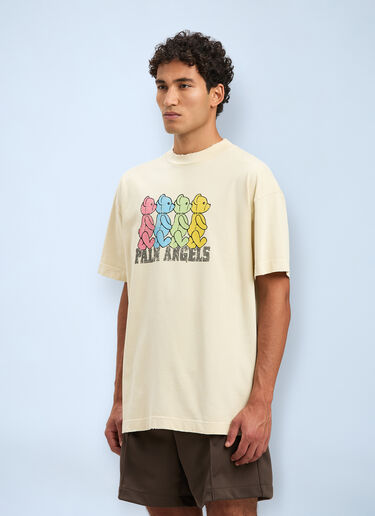 Logo Motif T-Shirt Palm Angels Logo Motif T-Shirt Ivory pma0160005