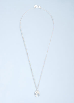 Palm Angels Oval Palm Necklace Grey pma0160018