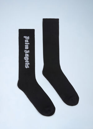 Palm Angels Flames Logo Socks Black pma0160020