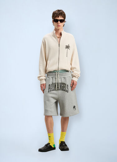 Palm Angels Logo Print Shorts Grey pma0160024