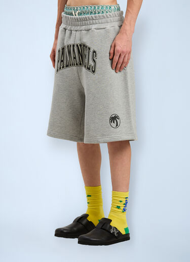 Logo Print Shorts Palm Angels Logo Print Shorts Grey pma0160024