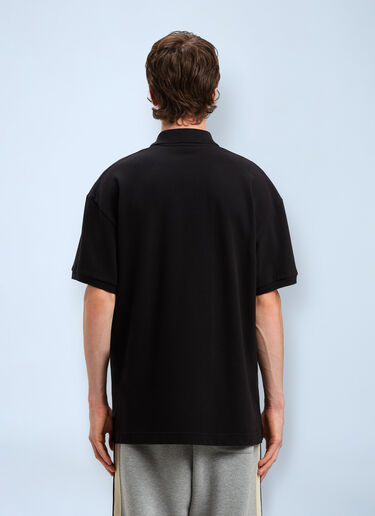 Logo Motif Polo Shirt Palm Angels Logo Motif Polo Shirt Black pma0160025