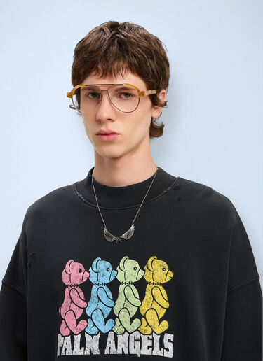 Logo Motif Sweatshirt Palm Angels Logo Motif Sweatshirt Black pma0160027