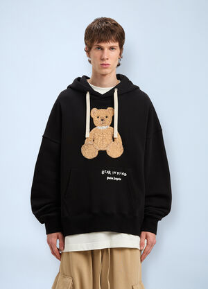 Palm Angels Logo Motif Hooded Sweatshirt Black pma0160028