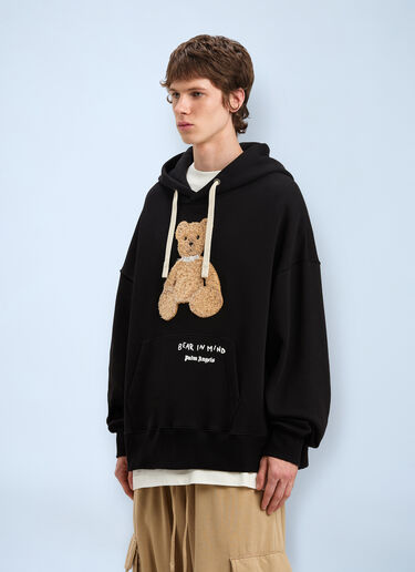 Logo Motif Hooded Sweatshirt Palm Angels Logo Motif Hooded Sweatshirt Black pma0160028
