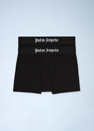 Palm Angels Logo Motif Boxer Briefs Black pma0160030