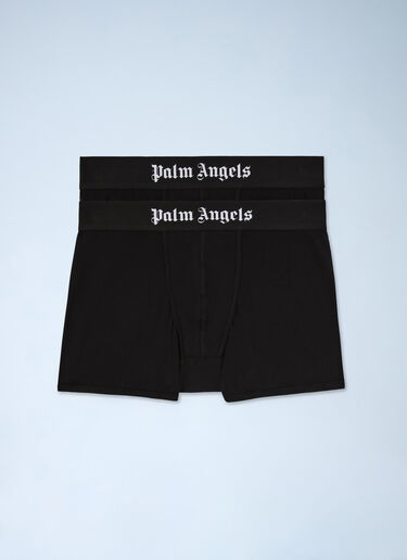 Logo Motif Boxer Briefs Palm Angels Logo Motif Boxer Briefs Black pma0160030