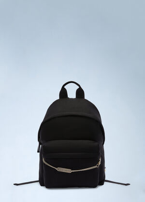 Palm Angels Logo Plate Backpack Black pma0160044