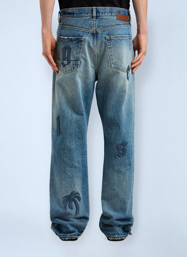Logo Motif Jeans Palm Angels Logo Motif Jeans Blue pma0160047