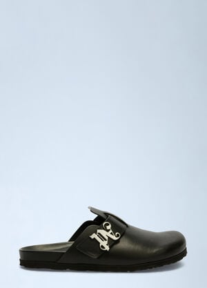 Palm Angels Leather Mules Black pma0160050
