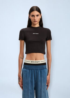 Palm Angels Logo Motif T-Shirt Black pma0260051