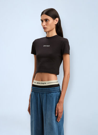 Palm Angels Logo Motif T-Shirt Black pma0260051