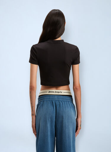 Logo Motif T-Shirt Palm Angels Logo Motif T-Shirt Black pma0260051
