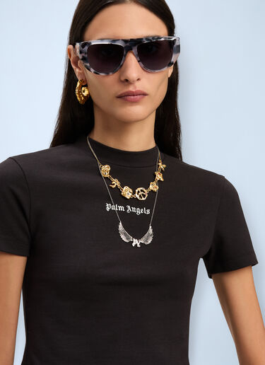 Palm Angels Logo Motif T-Shirt Black pma0260051