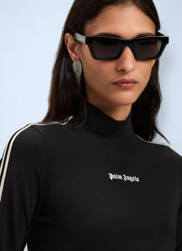 Cropped Logo Motif T-Shirt Palm Angels Cropped Logo Motif T-Shirt Black pma0260055