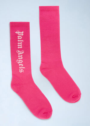 Palm Angels Logo Motif Socks Pink pma0260058
