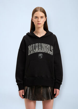 Palm Angels Logo Motif Hooded Sweatshirt Black pma0260062