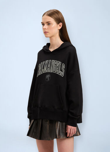 Logo Motif Hooded Sweatshirt Palm Angels Logo Motif Hooded Sweatshirt Black pma0260062