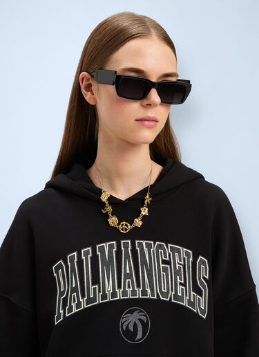 Logo Motif Hooded Sweatshirt Palm Angels Logo Motif Hooded Sweatshirt Black pma0260062