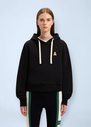Palm Angels Logo Motif Hooded Sweatshirt Black pma0260063