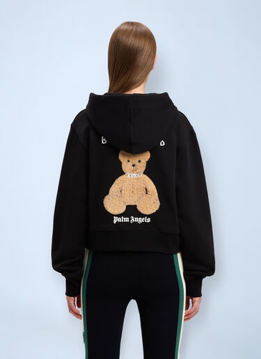 Logo Motif Hooded Sweatshirt Palm Angels Logo Motif Hooded Sweatshirt Black pma0260063