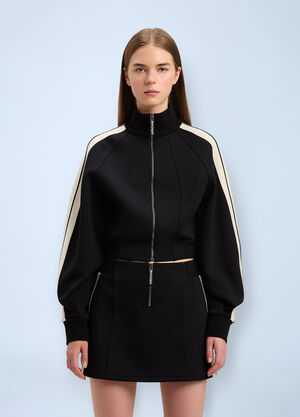 Palm Angels Cropped Neoprene Track Jacket Black pma0260071