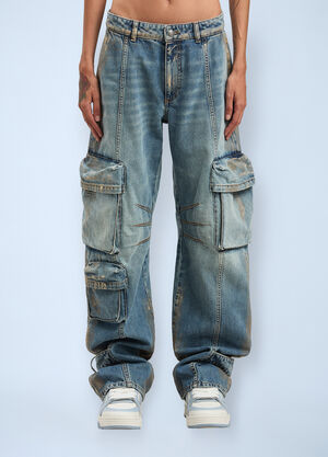 Palm Angels Metal Brushed Cargo Pants Blue pma0260072