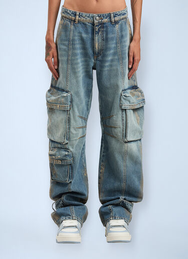 Metal Brushed Cargo Pants Palm Angels Metal Brushed Cargo Pants Blue pma0260072