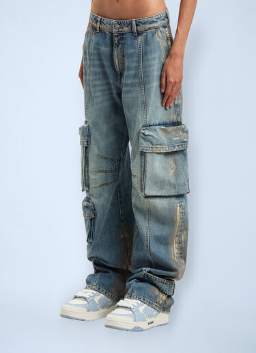 Palm Angels Metal Brushed Cargo Pants Blue pma0260072