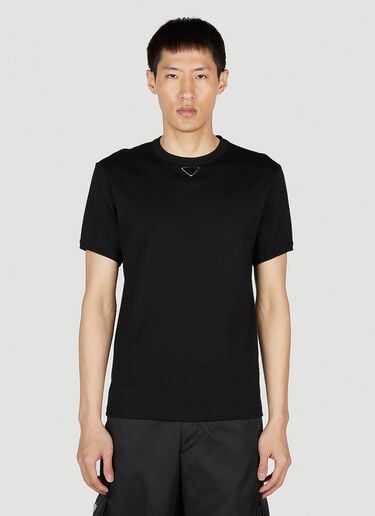 Logo Plaque T-Shirt Prada Logo Plaque T-Shirt Black pra0153005